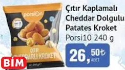 PORSİ10  ÇITIR KAPLAMALI CHEDDAR DOLGULU PATATES KROKET